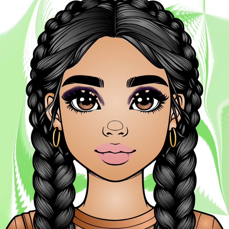 realistic girl with braids