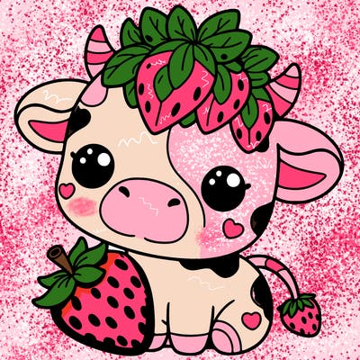 cute strawberry cow