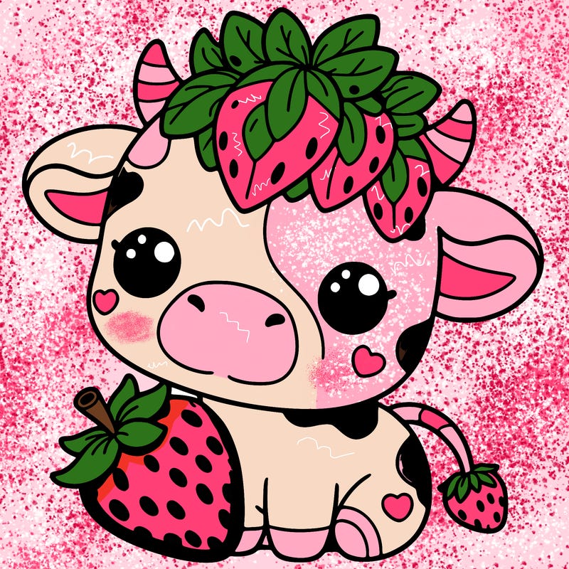 cute strawberry cow