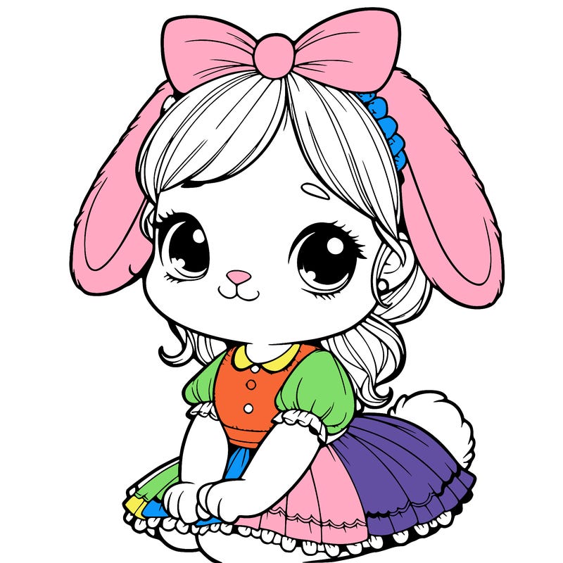 cute easter bunny girl realistic