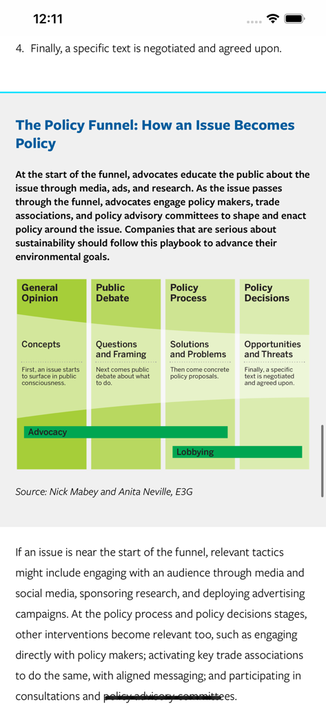 The Policy Funnel diagram in the MIT Sloan Management Review app