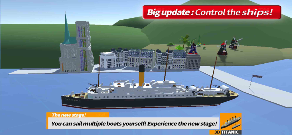 Modèle 3D du navire Carpathia dans le jeu de simulation Titanic 3D