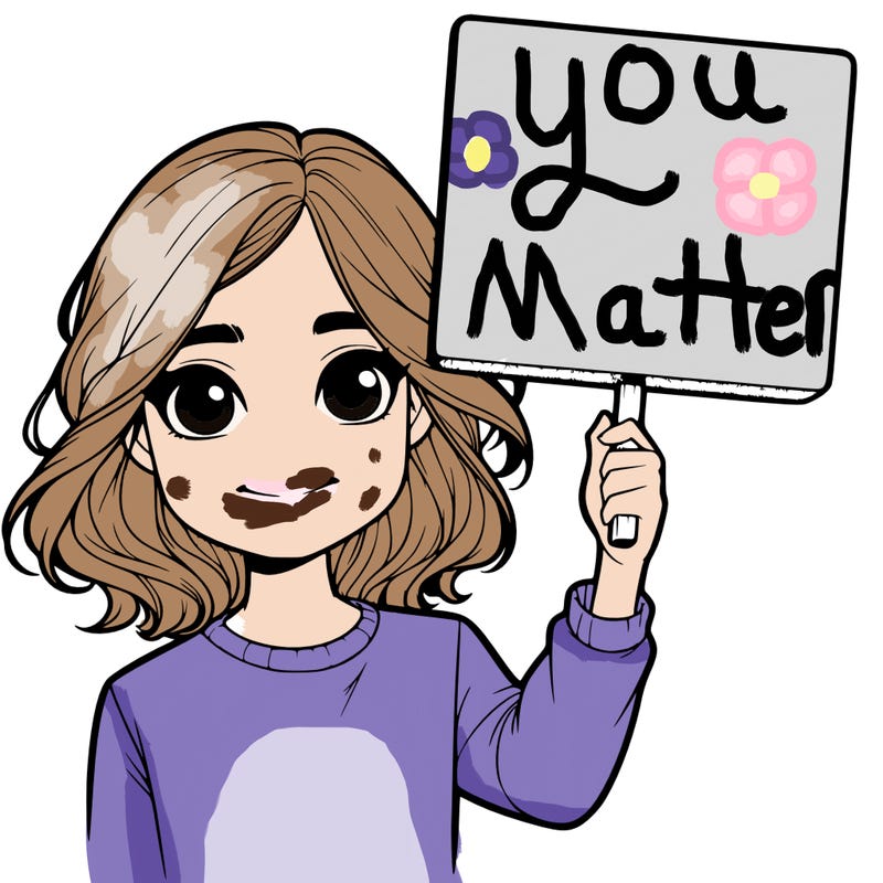 realistic girl holding up a sign