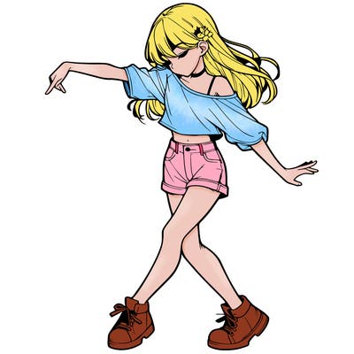 realistic girl danceing
