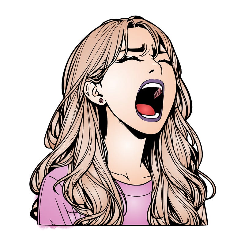 screaming realistic, girl