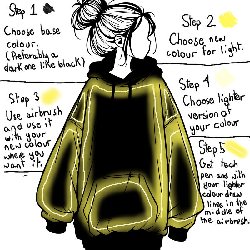 realistic girl with a oversized sweatshirt on and a bun