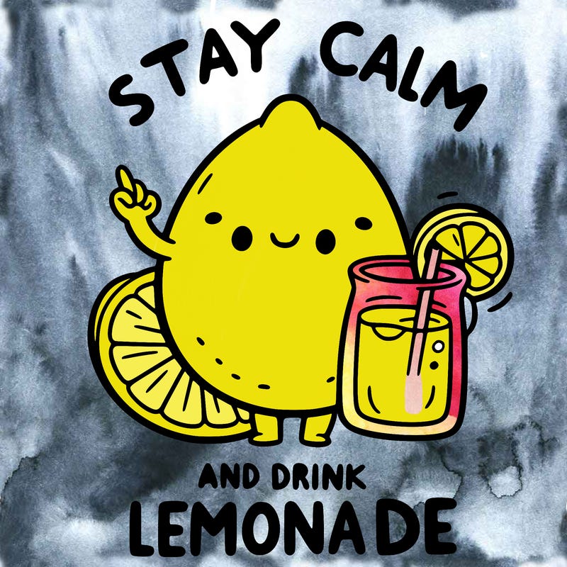stay calm and drink lemonade