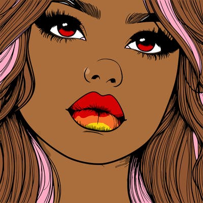 really realistic girl with lips