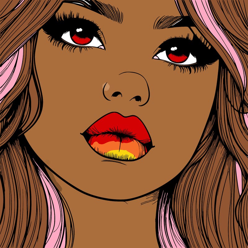 really realistic girl with lips