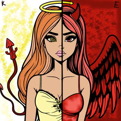 devil vs angel realistic girl