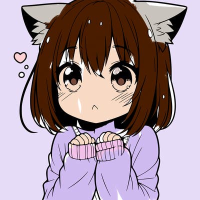 shy anime catgirl