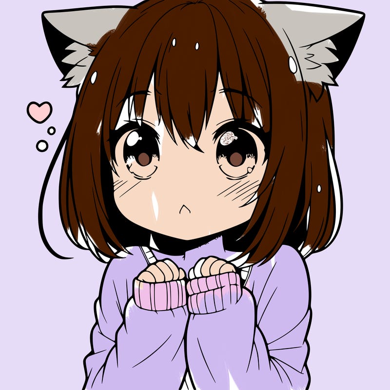 shy anime catgirl
