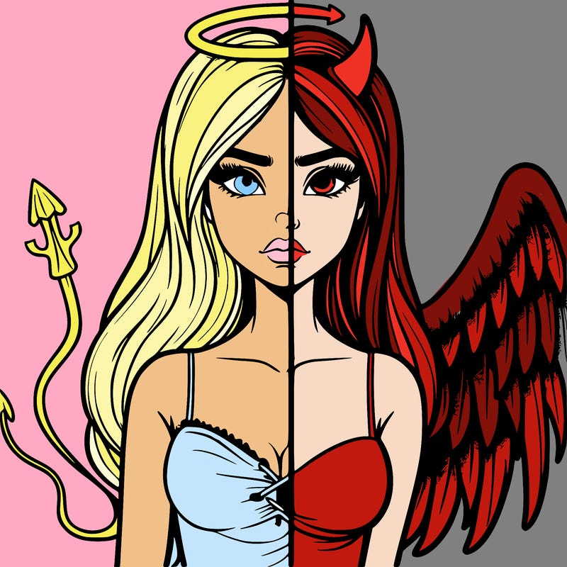 devil vs angel realistic girl