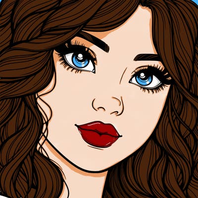 beautiful realistic girl close up to the camera with wavy hair,