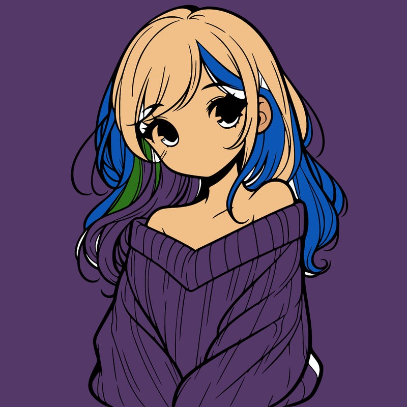 shy pretty girl wearing a sweater that is falling off one shoulder portrait