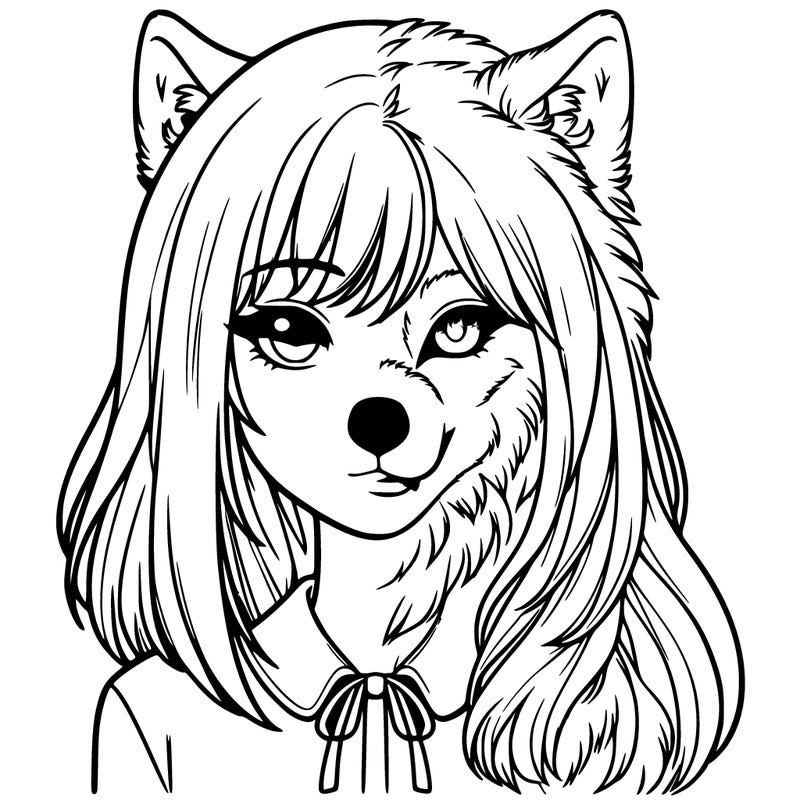 realistic part girl and part wolf