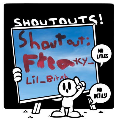 blank canvas that says above it shoutouts