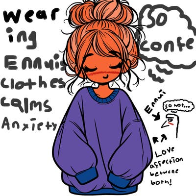 girl with baggy sweatshirt and messy bun