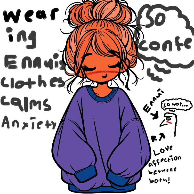girl with baggy sweatshirt and messy bun