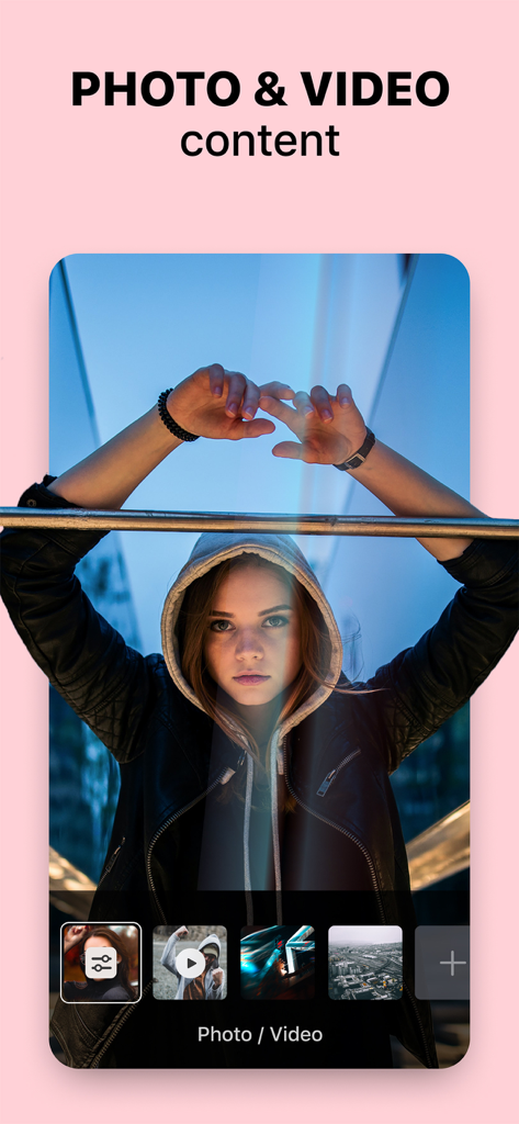 ReelMaker - Video Templates - Interface of ReelMaker app for editing photo and video content for social media