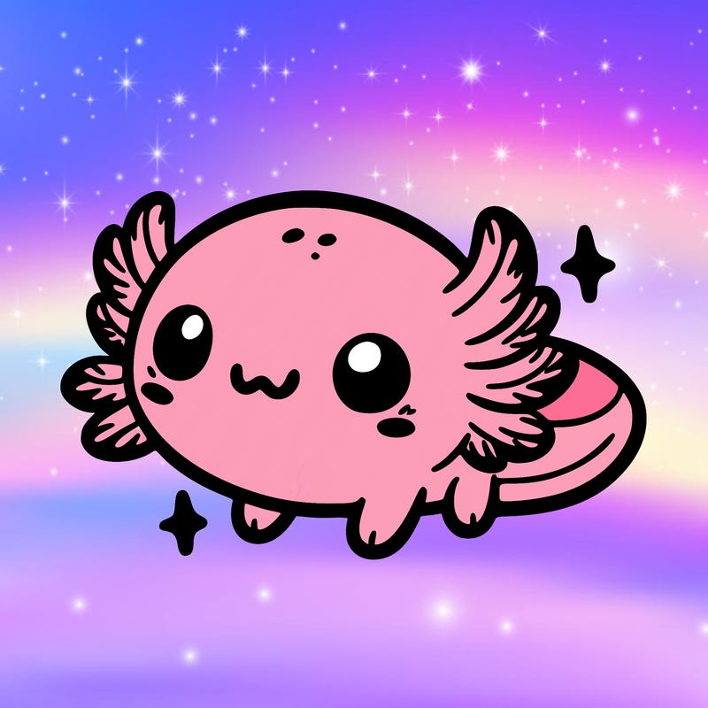 cute easy baby axolotl