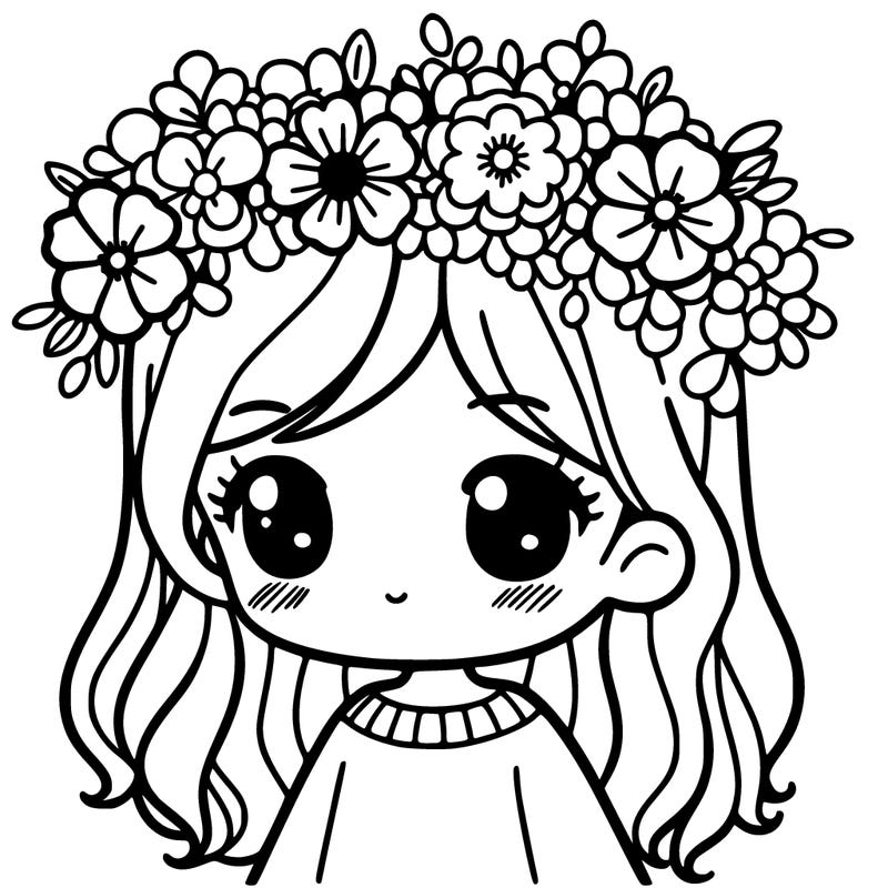 girl with flowers crown