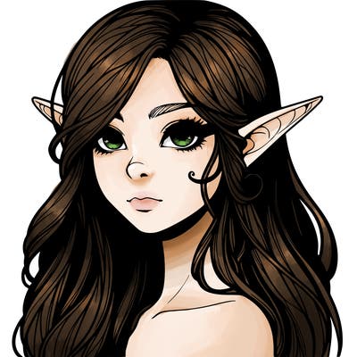 elf girl realistic dark fantasy