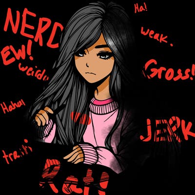 realistic girl with long hair wearing a baggie sweater reading a book