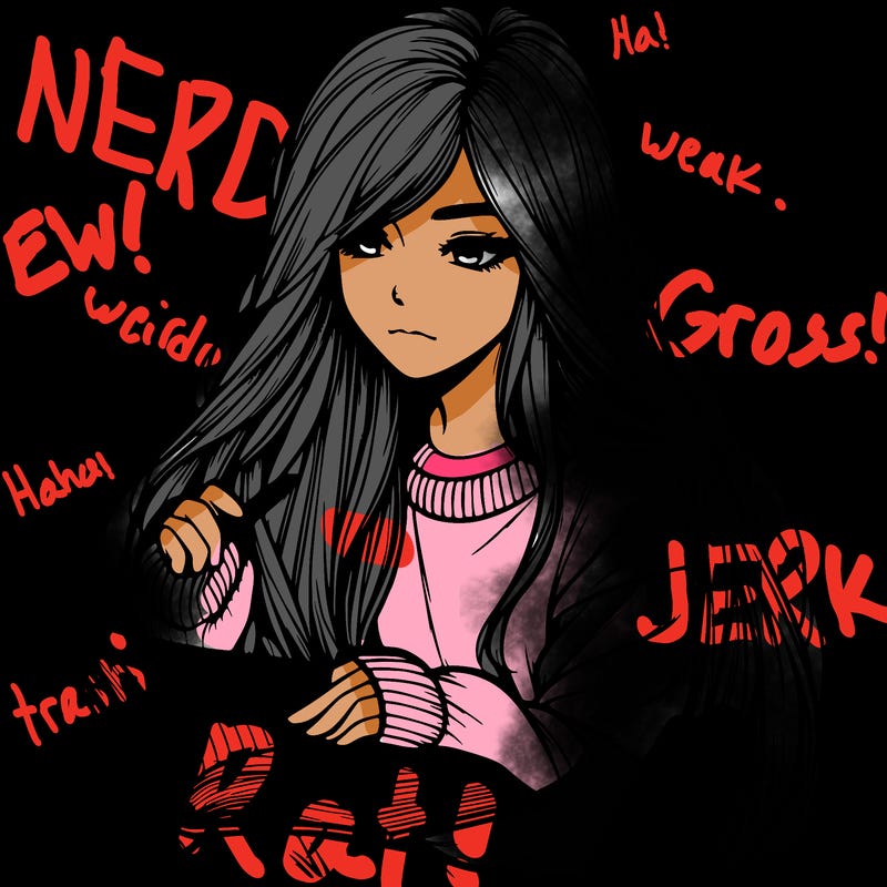 realistic girl with long hair wearing a baggie sweater reading a book