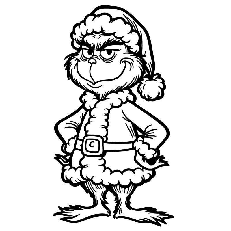 the grinch dressed as santa