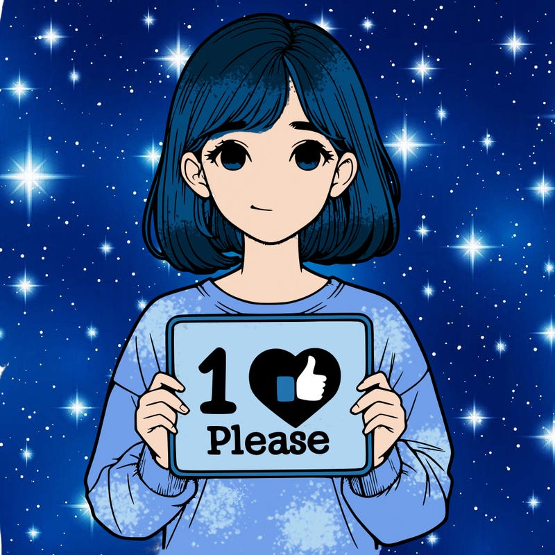 realistic girl holding a sign that says 1 like please