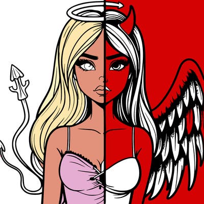 devil vs angel realistic girl