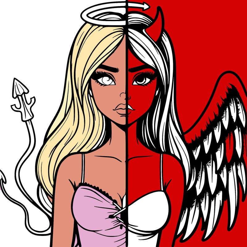 devil vs angel realistic girl