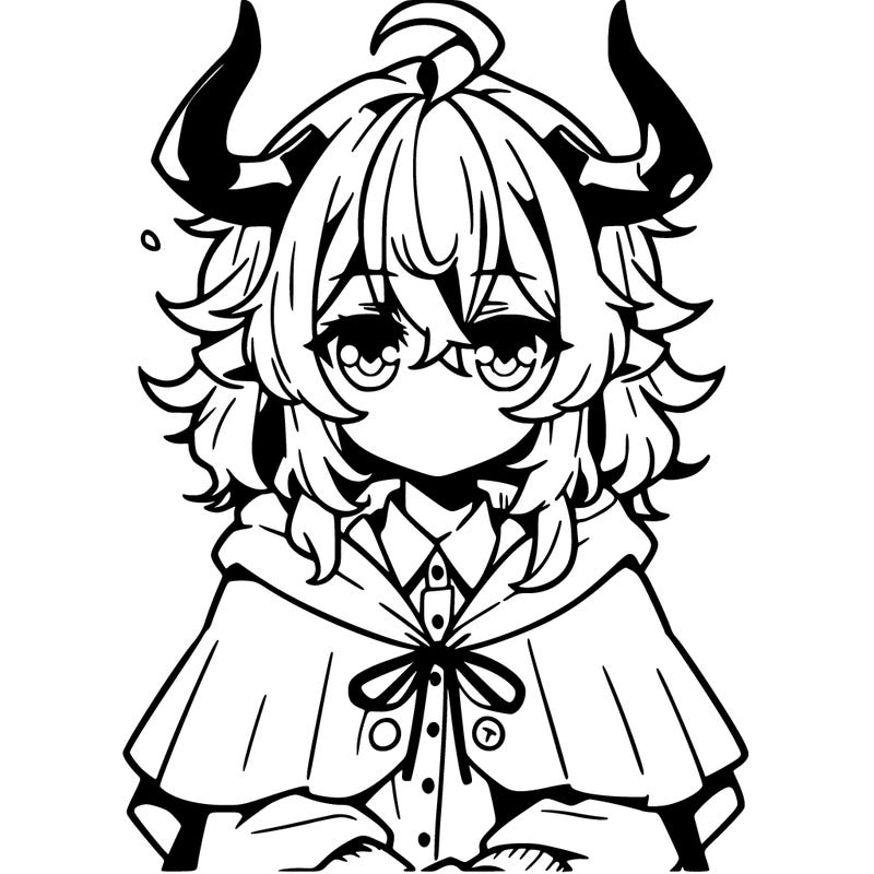 manga character with horns