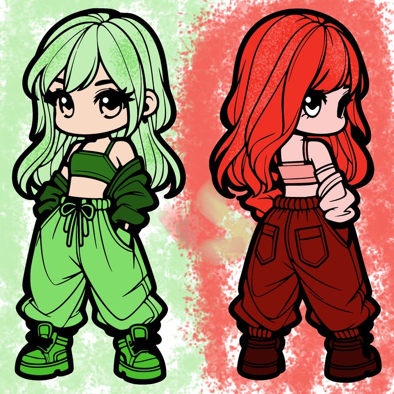 girl in crop top and baggy pants