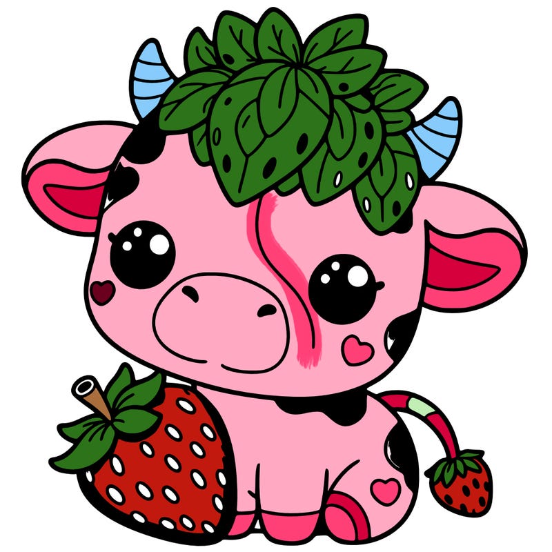 cute strawberry cow