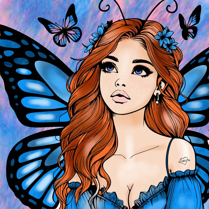 butterfly fairy realistic girl