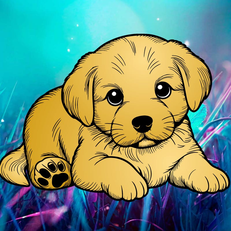 a cute realistic puppy