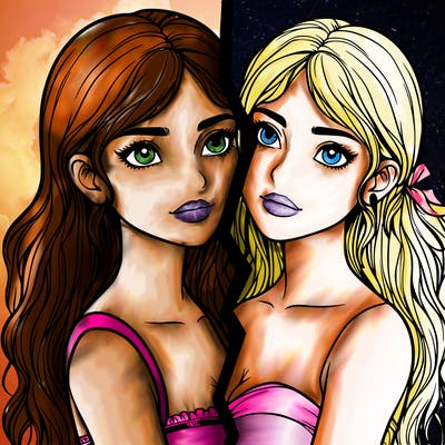 split realistic girl