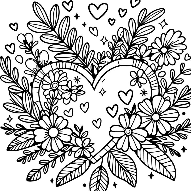 heart with flowers