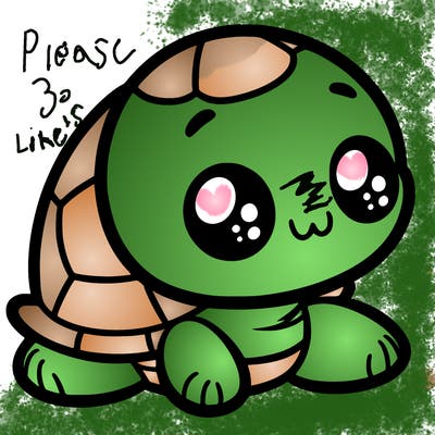 cute little animated turtle