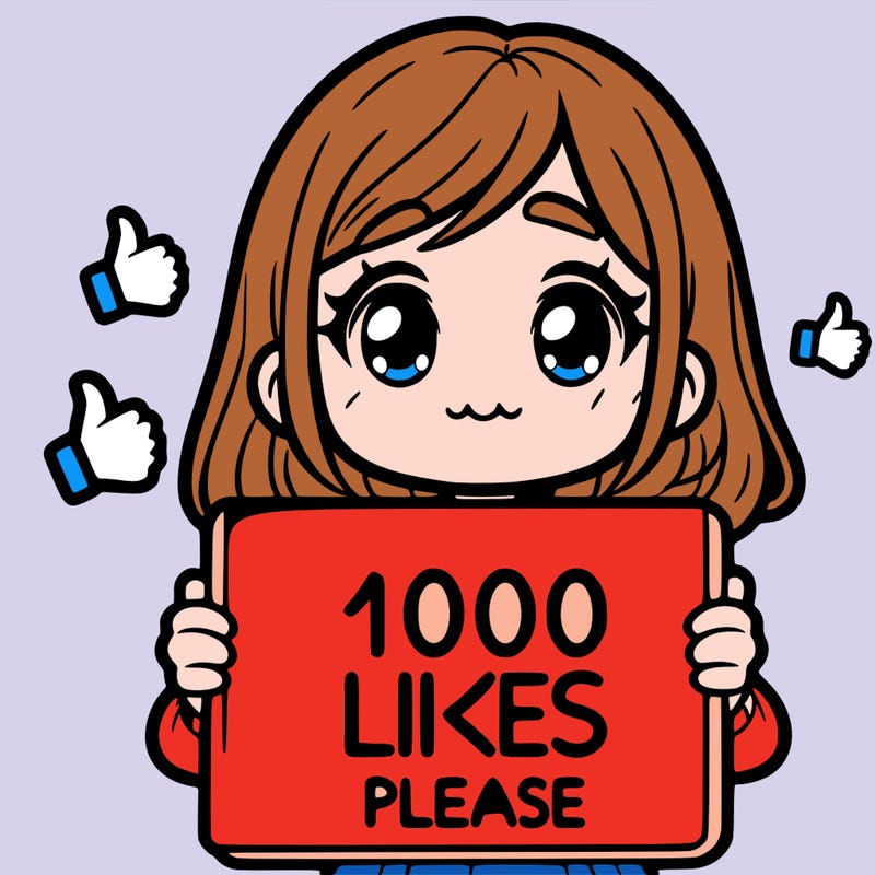 a girl holding a sign that says 1000 likes please