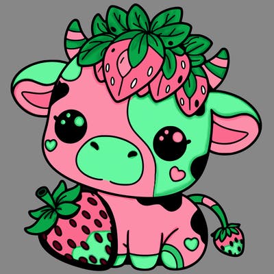 cute strawberry cow