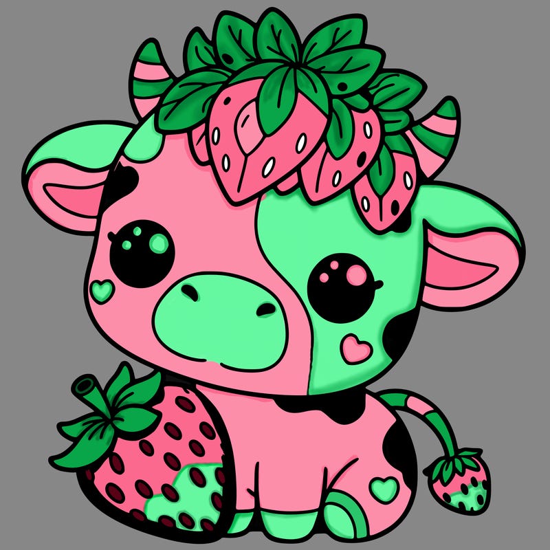 cute strawberry cow