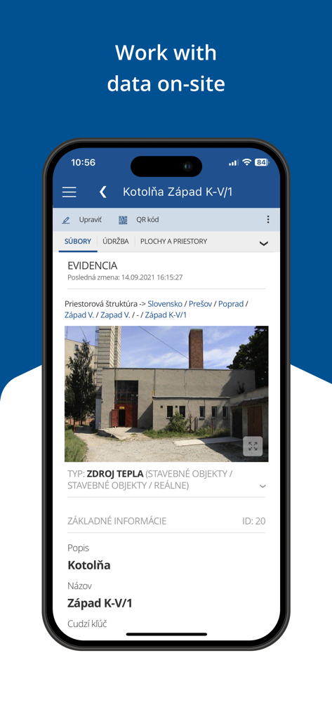 Chastia ONE - Chastia ONE mobile app interface showing property evidence and building management data on-site