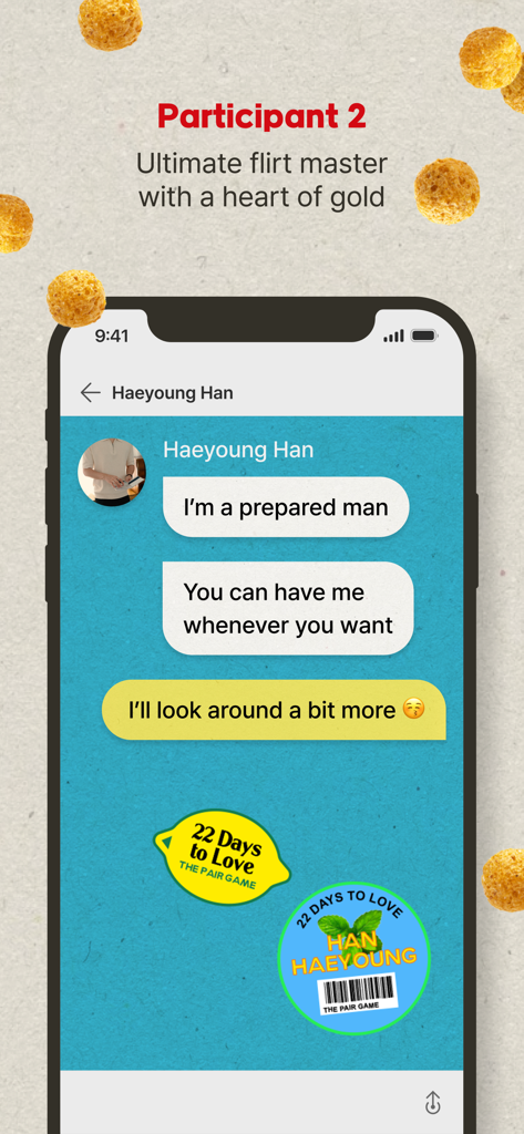Picka: Virtual Messenger - Picka Virtual Messenger chat screen showing a dating simulation dialogue with Haeyoung Han