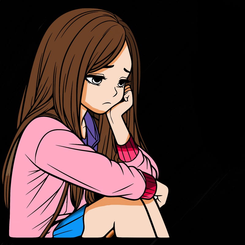 a realistic girl with depression