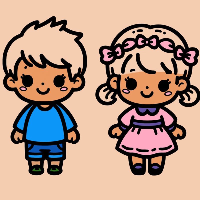 little boy and girl