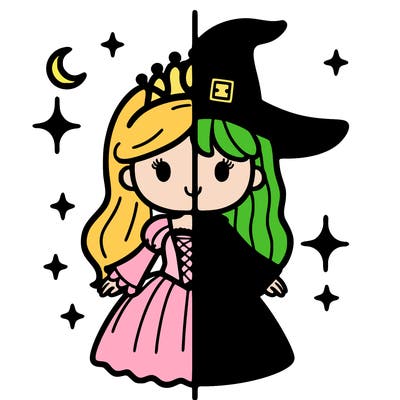 split princess and witch