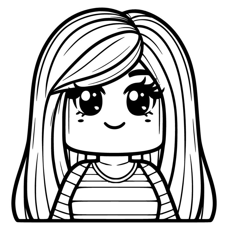 cute roblox girl with straight hair